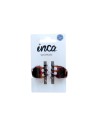 Pinza pelo peq. marrón de concha francesa Inca 80045, pack 2 unidades