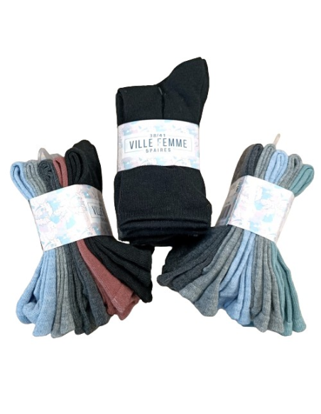 Calcetín Ville Femme 19028 Dune Bleue, pack 5 pares