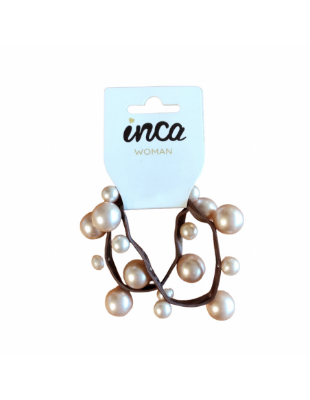 Goma pelo con perlas Inca 30119, pack 2 unidades