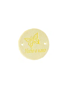 Etiqueta coser antelina "Hecho a mano" FR7020, 25 u 2