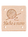 Etiqueta coser antelina "Hecho a mano" FR7021, 25 u
