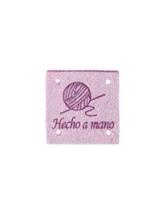 Etiqueta coser antelina "Hecho a mano" FR7021, 25 u 2