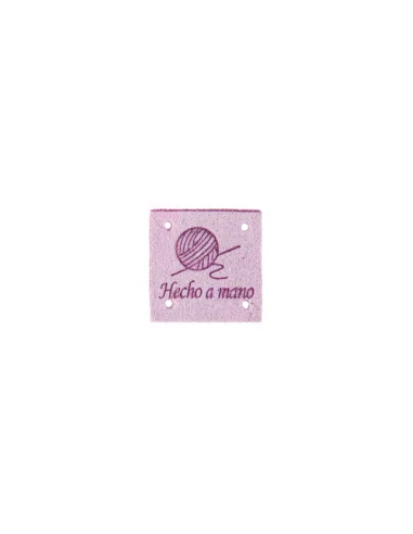 Etiqueta coser antelina "Hecho a mano" FR7021, 25 u