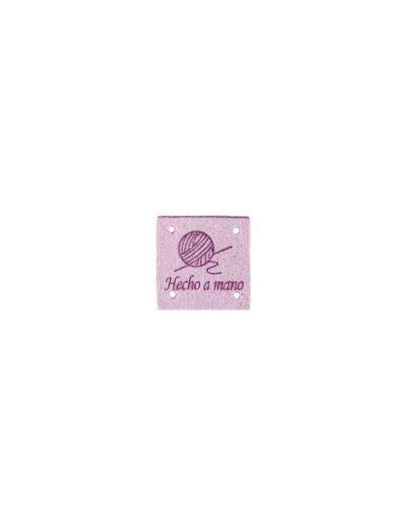 Etiqueta coser antelina "Hecho a mano" FR7021, 25 u