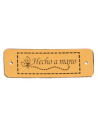 Etiqueta coser polipiel "Hecho a mano" FR7022, 25 u