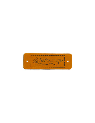 Etiqueta coser polipiel "Hecho a mano" FR7022, 25 u