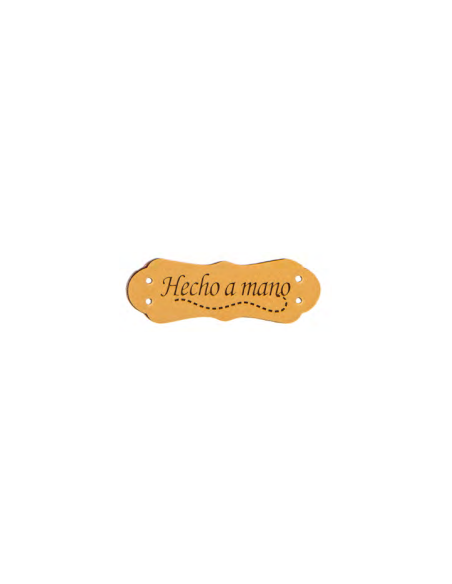 Etiqueta coser polipiel "Hecho a mano" FR7023, 25 u