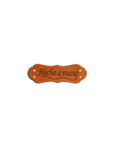 Etiqueta coser polipiel "Hecho a mano" FR7023, 25 u