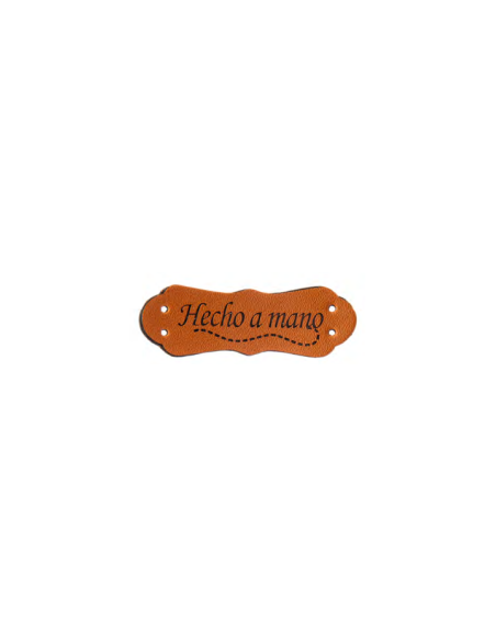 Etiqueta coser polipiel "Hecho a mano" FR7023, 25 u