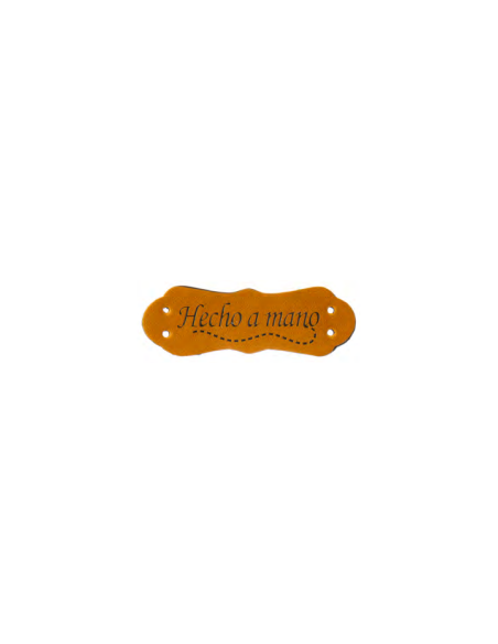 Etiqueta coser polipiel "Hecho a mano" FR7023, 25 u