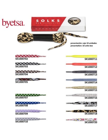 Cordón calzado Solks estampados, blíster