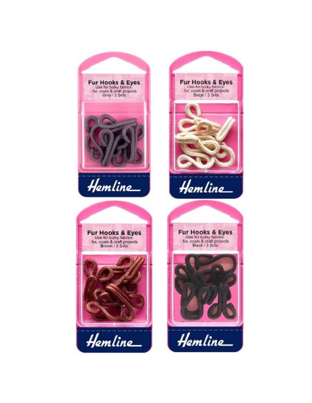 Corchete peletero 40 mm Hemline, blister de 3 juegos