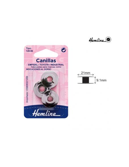 Canilla máquina Hemline H120.06, blíster de 3 u