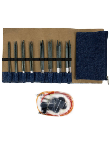 Set agujas interc. 3,5-8 mm KnitPro Indigo wood 20643