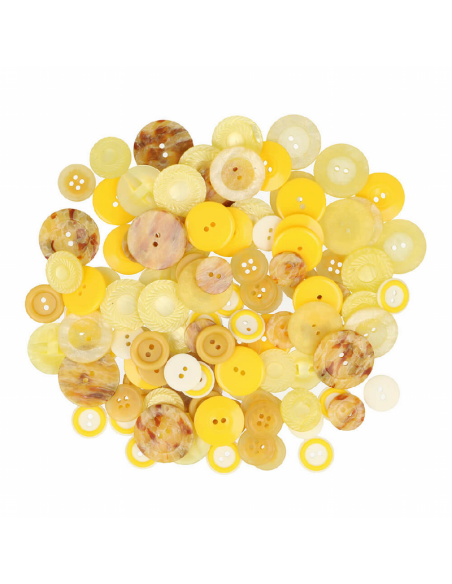 Botón surtido amarillos, bolsa 150 gr.