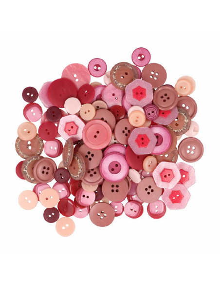 Botón surtido rosas, bolsa 150 gr.
