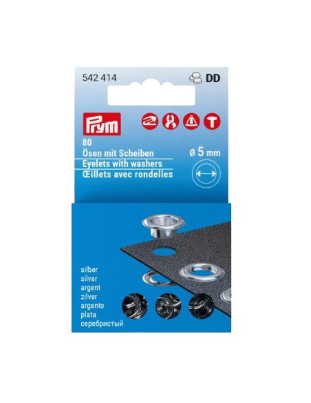 Recambio ojetes Prym arand. lat.5mm pl. 80pz 542414