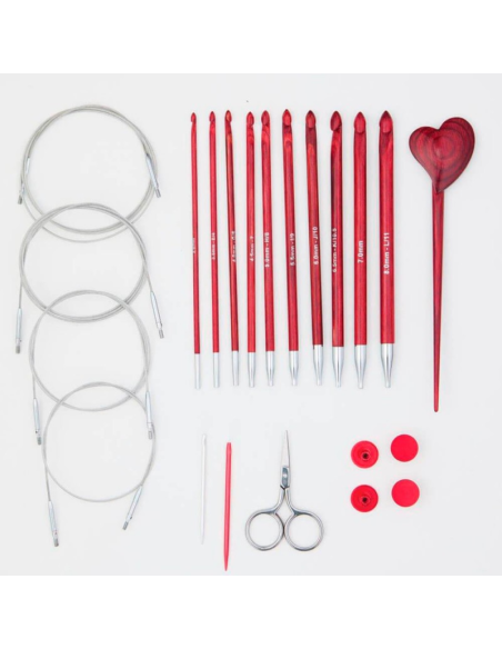Set ganchillos tunecinos 3,5 - 8 mm Knitpro Amore