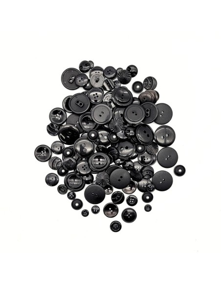 Botón surtido negros, bolsa 150 gr.