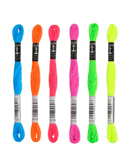 Hilo Anchor Neon bordar a mano, madeja de 8 metros