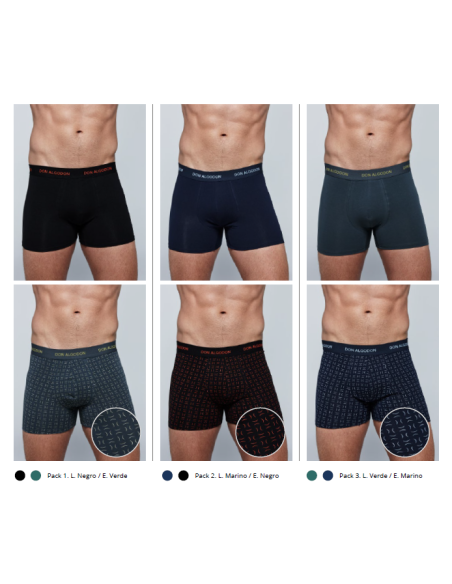 Bóxer Don Algodón PB705, pack de 2 boxer