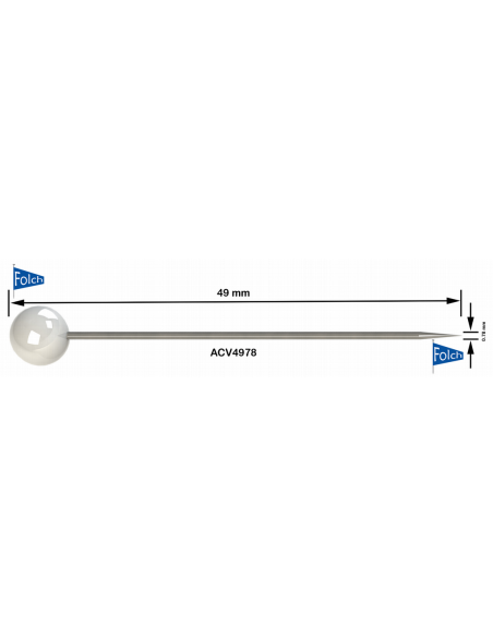 Alfiler acero ACV4978 49 x 0.78 mm, 50 u