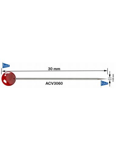Alfiler acero ACV306029 30 x 0.60 mm, 100 u