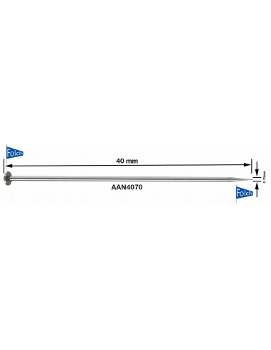 Alfiler acero AAN407006 40x0.70 mm, 25 gr.