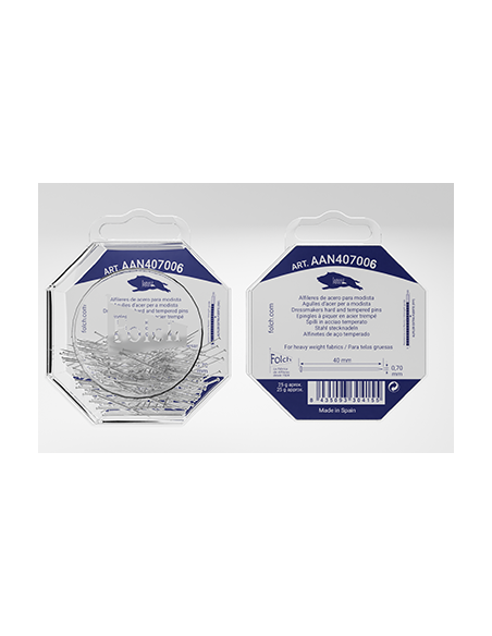 Alfiler acero AAN407006 40x0.70 mm, 25 gr.