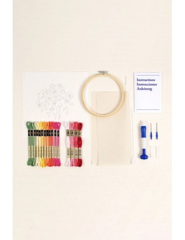 Kit Punch needle intermedio DMC Amapolas primavera PN014K
