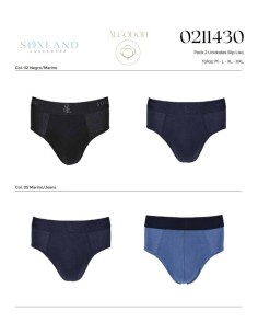 Slip Médite Liso Soxland 0211430, pack 2 boxer