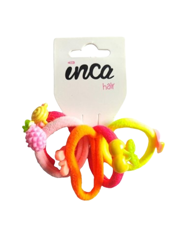 Goma pelo adornos frutas Inca 41532, pack 5 unidades