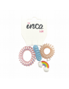 Goma pelo cable teléfono 1 con adorno Inca 41541, pack 3 unidades