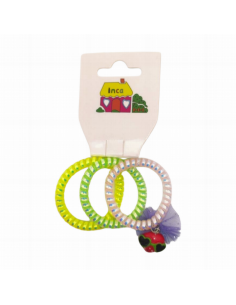 Goma pelo cable teléfono 1 con adorno Inca 41542, pack 3 unidades