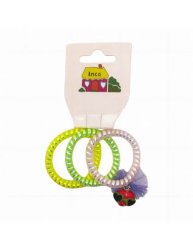 Goma pelo cable teléfono 1 con adorno Inca 41542, pack 3 unidades