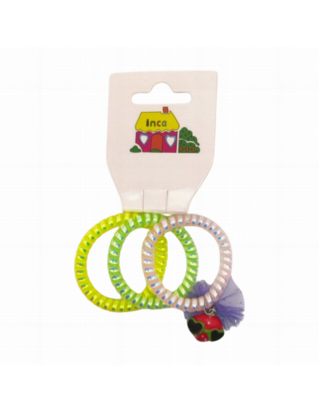 Goma pelo cable teléfono 1 con adorno Inca 41542, pack 3 unidades