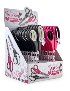 Tijera soft grip corazones B4820.5, expositor de 20 und.