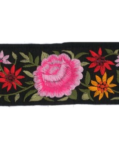 Cinta reversible flores 9662 60 mm, m