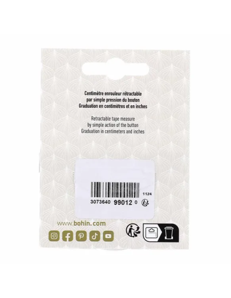 Cinta métrica automática Bohin Safari 150 cm Serpiente