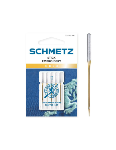 Aguja Schmetz bordar gold T.P. 130/705 H ET Nº75, blister de 5 und.