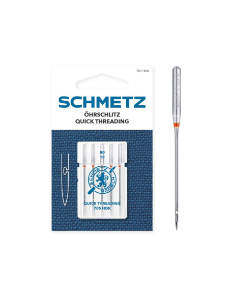 Aguja Schmetz ojo ranurado 705 HDK, blister de 5 und.
