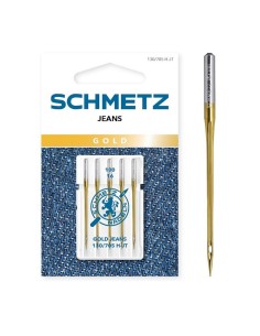 Aguja Schmetz gold jeans 130/705 HJT Nº100, blister de 5 und.