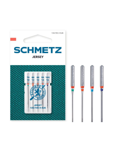 Aguja Schmetz punta bola 130/705 H SUK Surt. Nº70-Nº100, blister de 5 und.