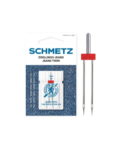 Aguja Schmetz jeans gemela 130/705 HJ ZWI 4.0 mm Nº100, unidad