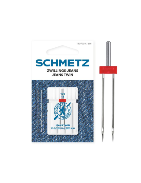 Aguja Schmetz jeans gemela 130/705 HJ ZWI 4.0 mm Nº100, unidad