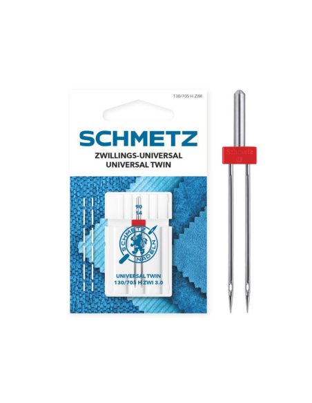 Aguja Schmetz gemela 130/705 H ZWI 3.0 mm Nº90, unidad