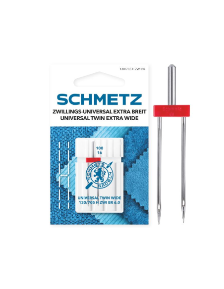 Aguja Schmetz gemela 130/705 H ZWI BR 6.0 mm Nº100, unidad