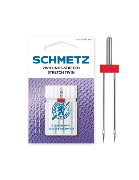 Aguja Schmetz stretch gemela 130/705 HS ZWI 4.0 mm Nº75, unidad