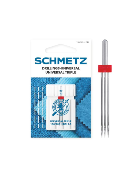 Aguja Schmetz trilliza 130/705 H DRI 2.5 mm Nº80, unidad
