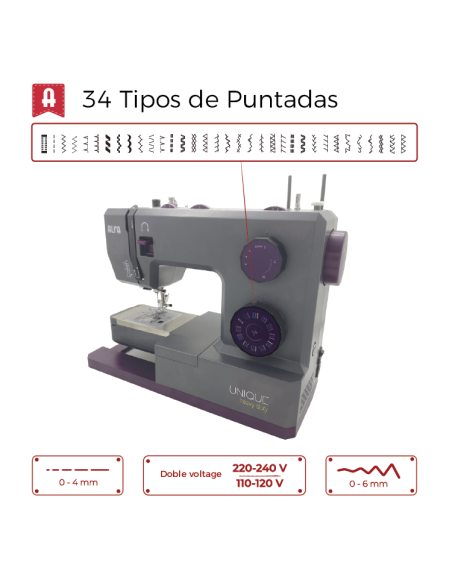 Máquina coser doméstica Alfa Unique Heavy Duty